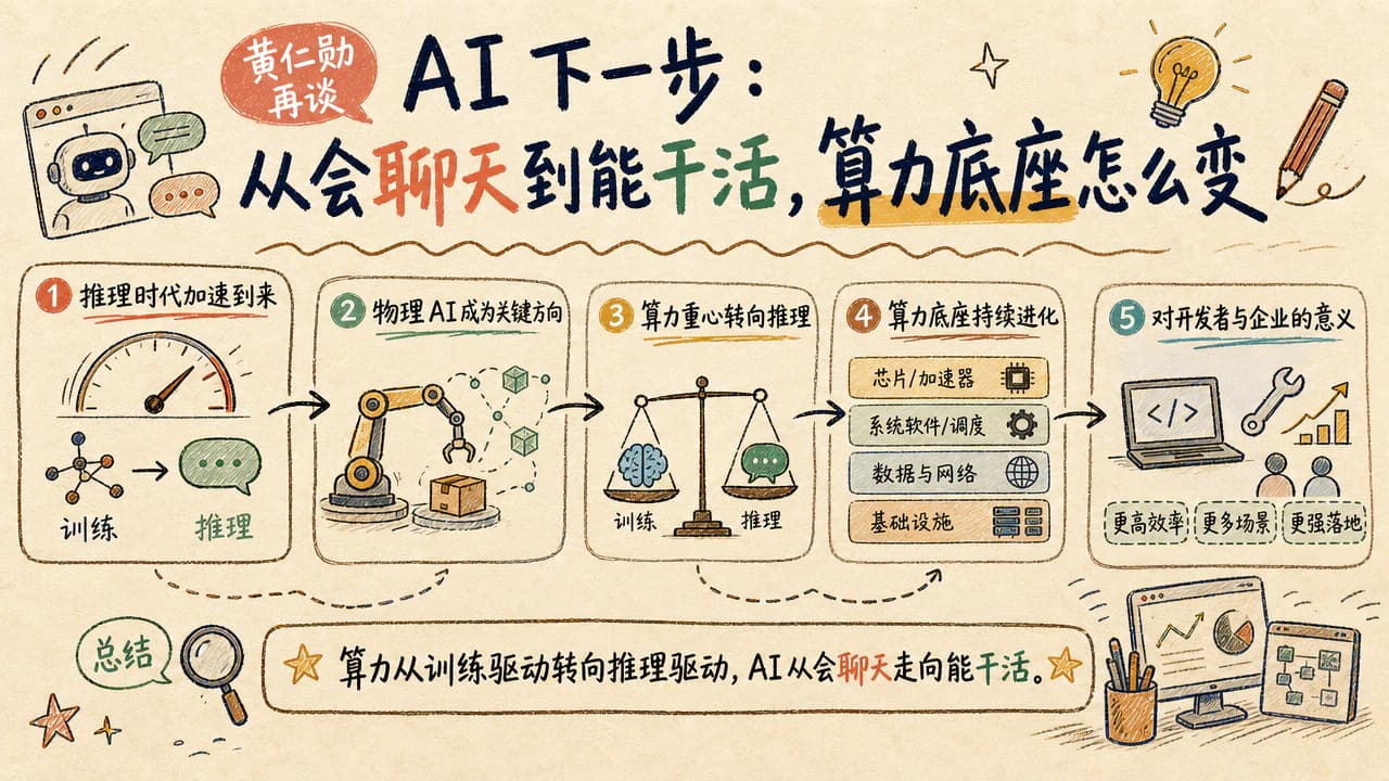 黄仁勋再谈 AI 下一步：从会聊天到能干活，算力底座怎么变