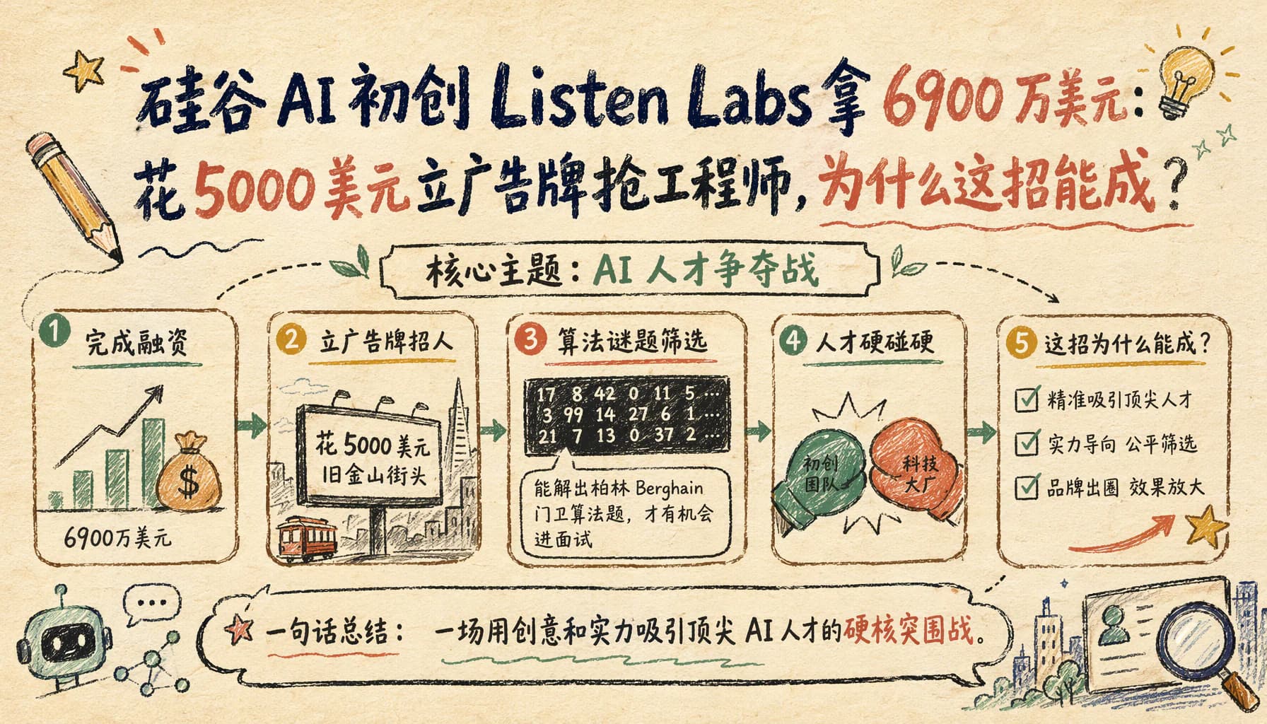 硅谷AI初创Listen Labs拿6900万美元：花5000美元立广告牌抢工程师，为什么这招能成？