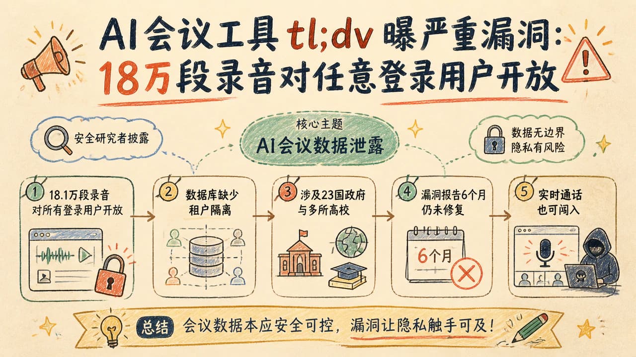 AI会议工具tl;dv曝严重漏洞：18万段录音对任意登录用户开放