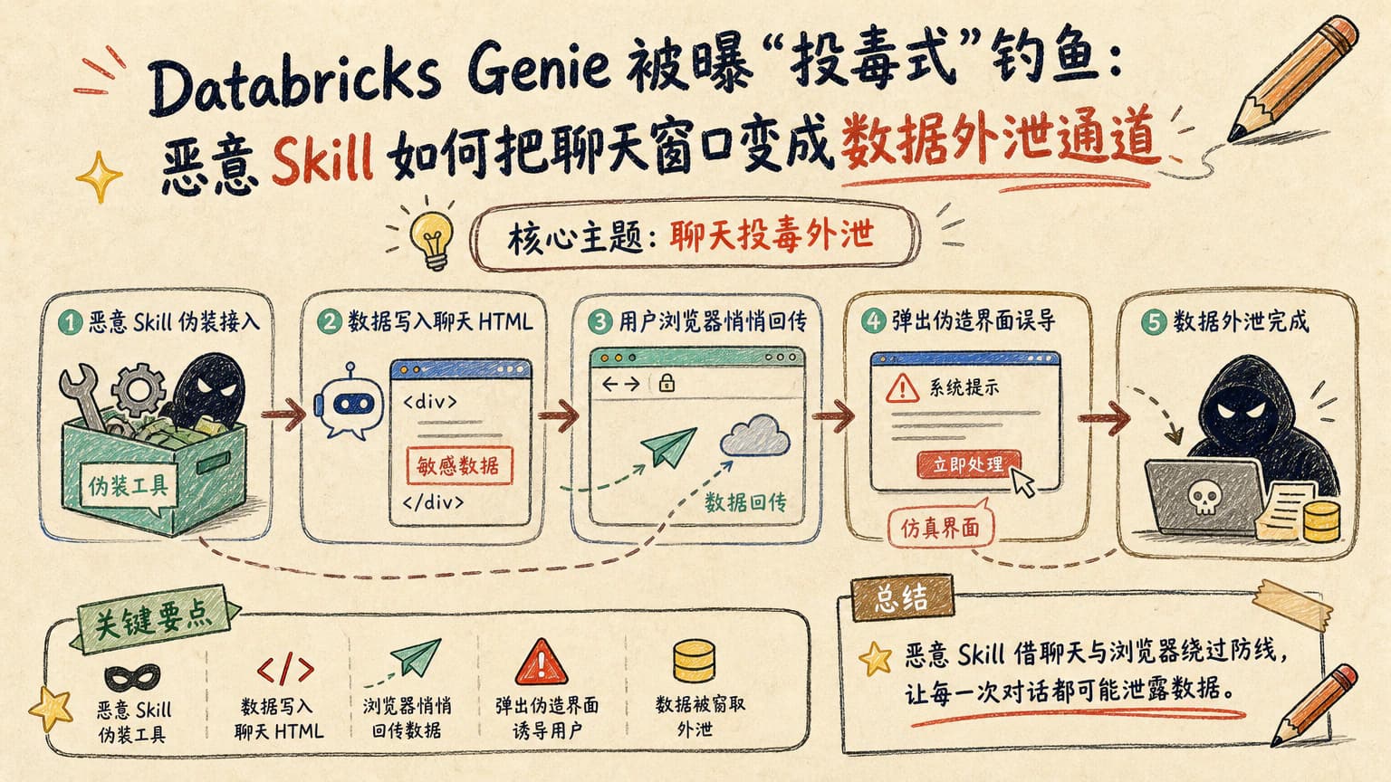 Databricks Genie 被曝“投毒式”钓鱼：恶意 Skill 如何把聊天窗口变成数据外泄通道