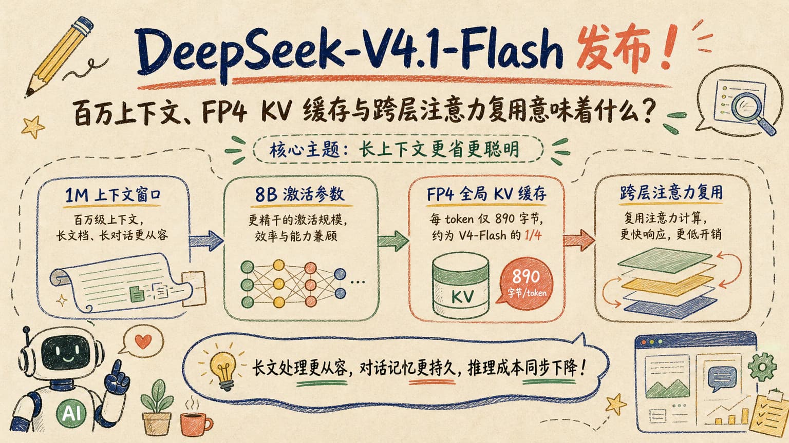 DeepSeek-V4.1-Flash 发布：百万上下文、FP4 KV 缓存与跨层注意力复用意味着什么