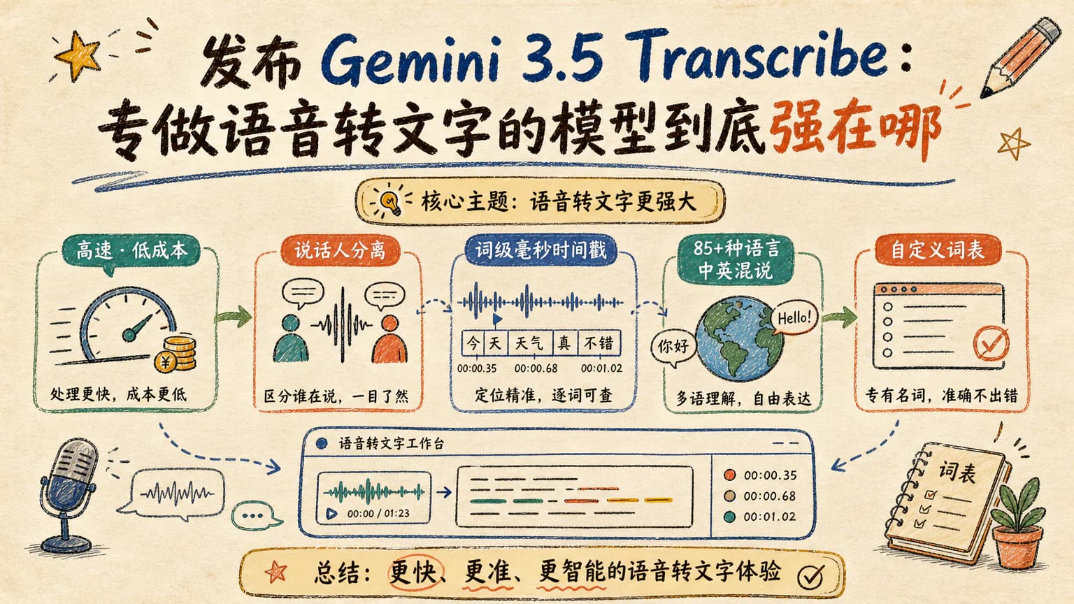 Google 发布 Gemini 3.5 Transcribe：专做语音转文字的模型到底强在哪