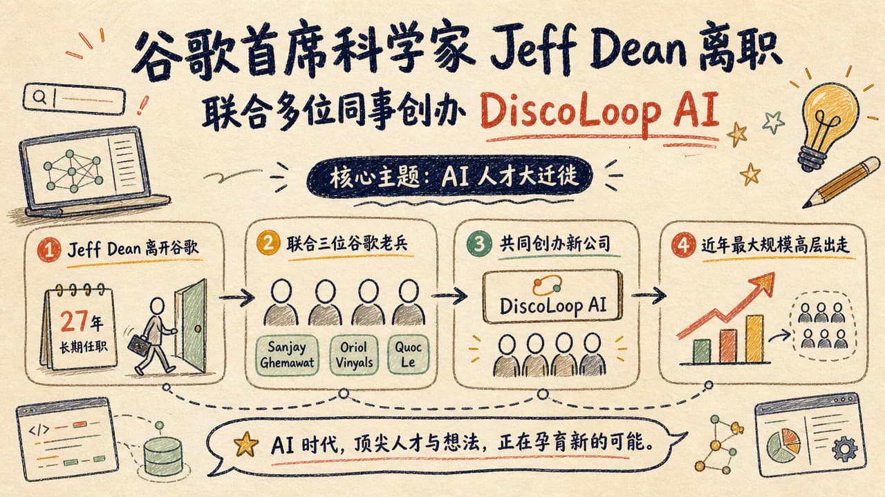 谷歌首席科学家 Jeff Dean 离职，联合多位同事创办 DiscoLoop AI