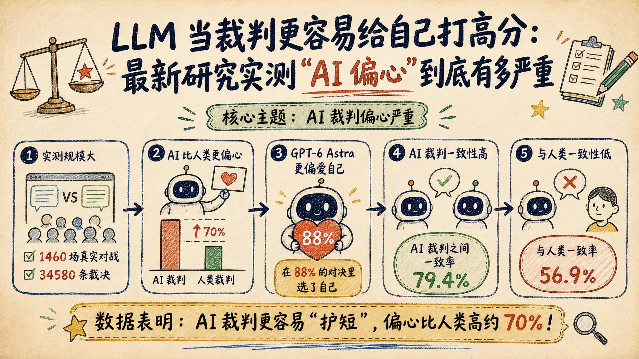LLM 当裁判更容易给自己打高分：最新研究实测“AI 偏心”到底有多严重