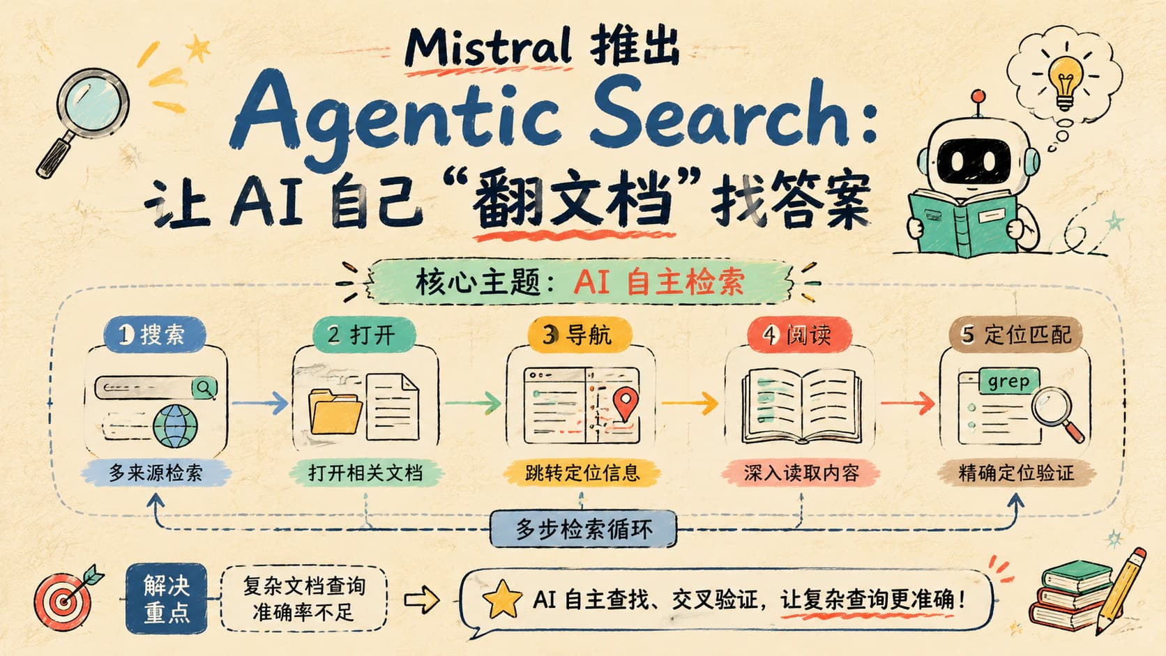 Mistral 推出 Agentic Search：让 AI 自己“翻文档”找答案