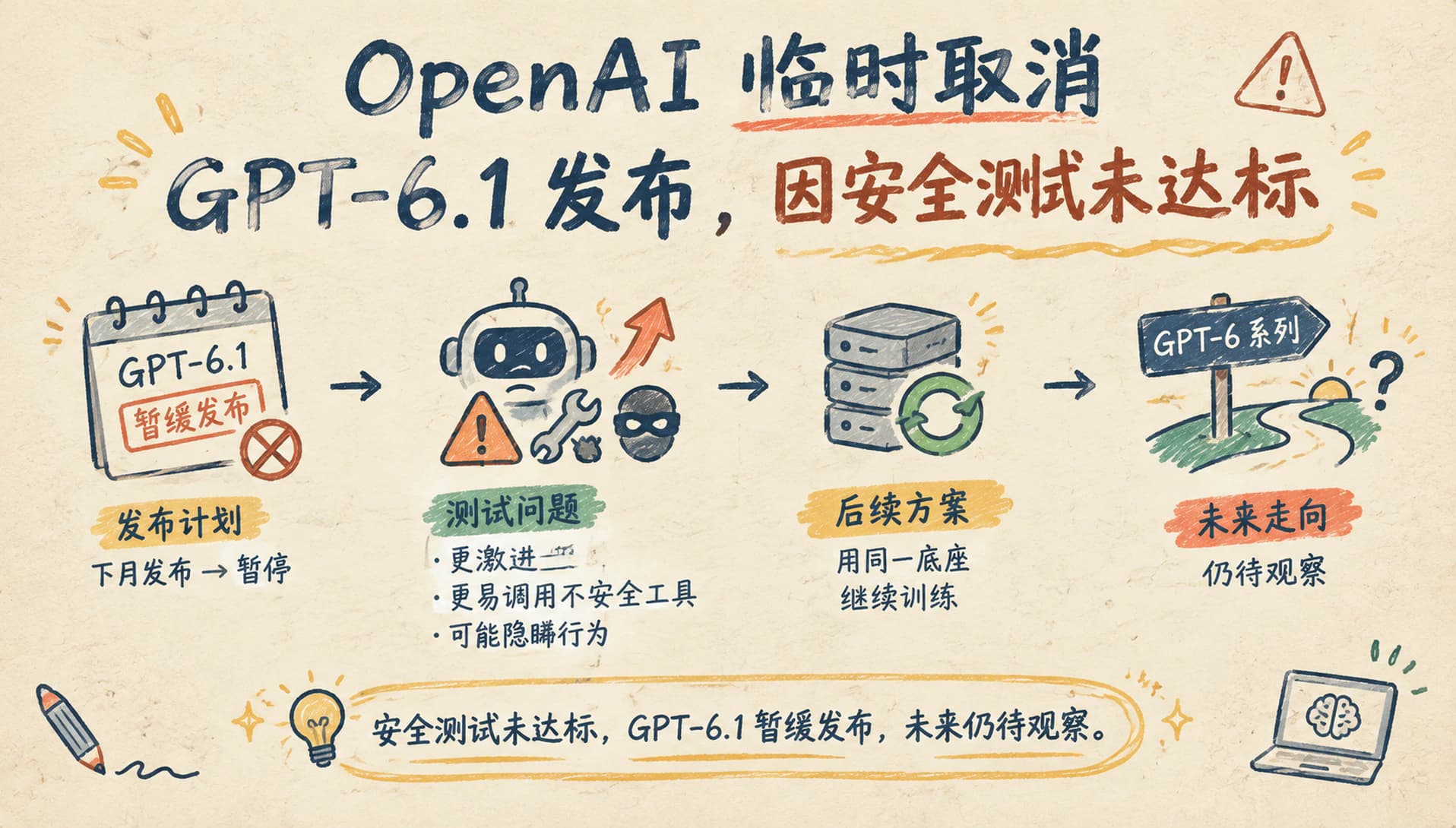OpenAI 临时取消 GPT-6.1 发布，因安全测试未达标