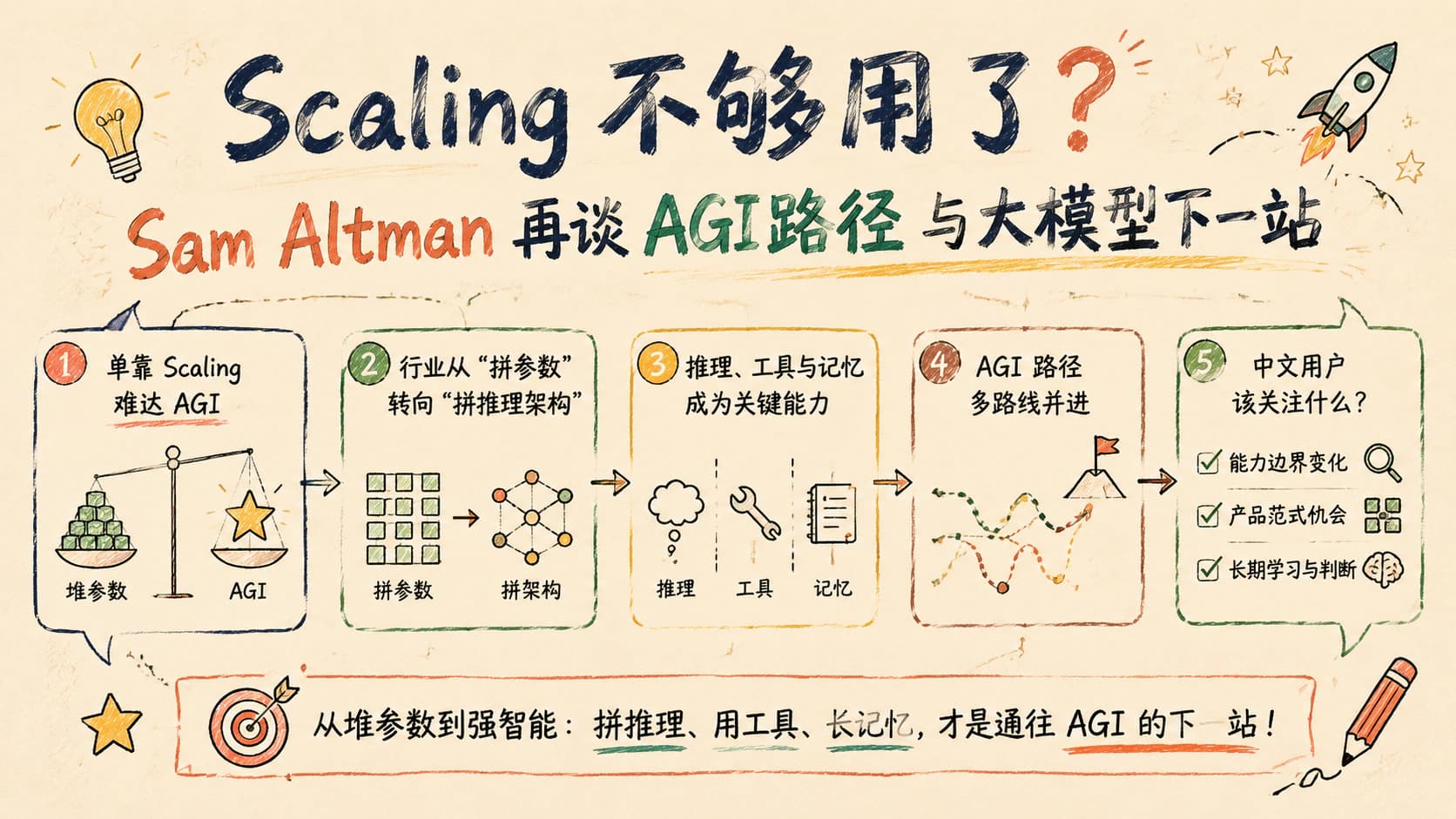 Scaling 不够用了？Sam Altman 再谈 AGI 路径与大模型下一站