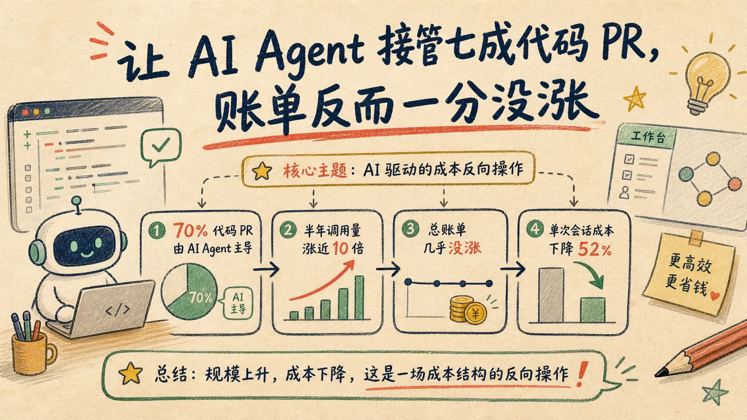 Uber 让 AI Agent 接管七成代码 PR，账单反而一分没涨