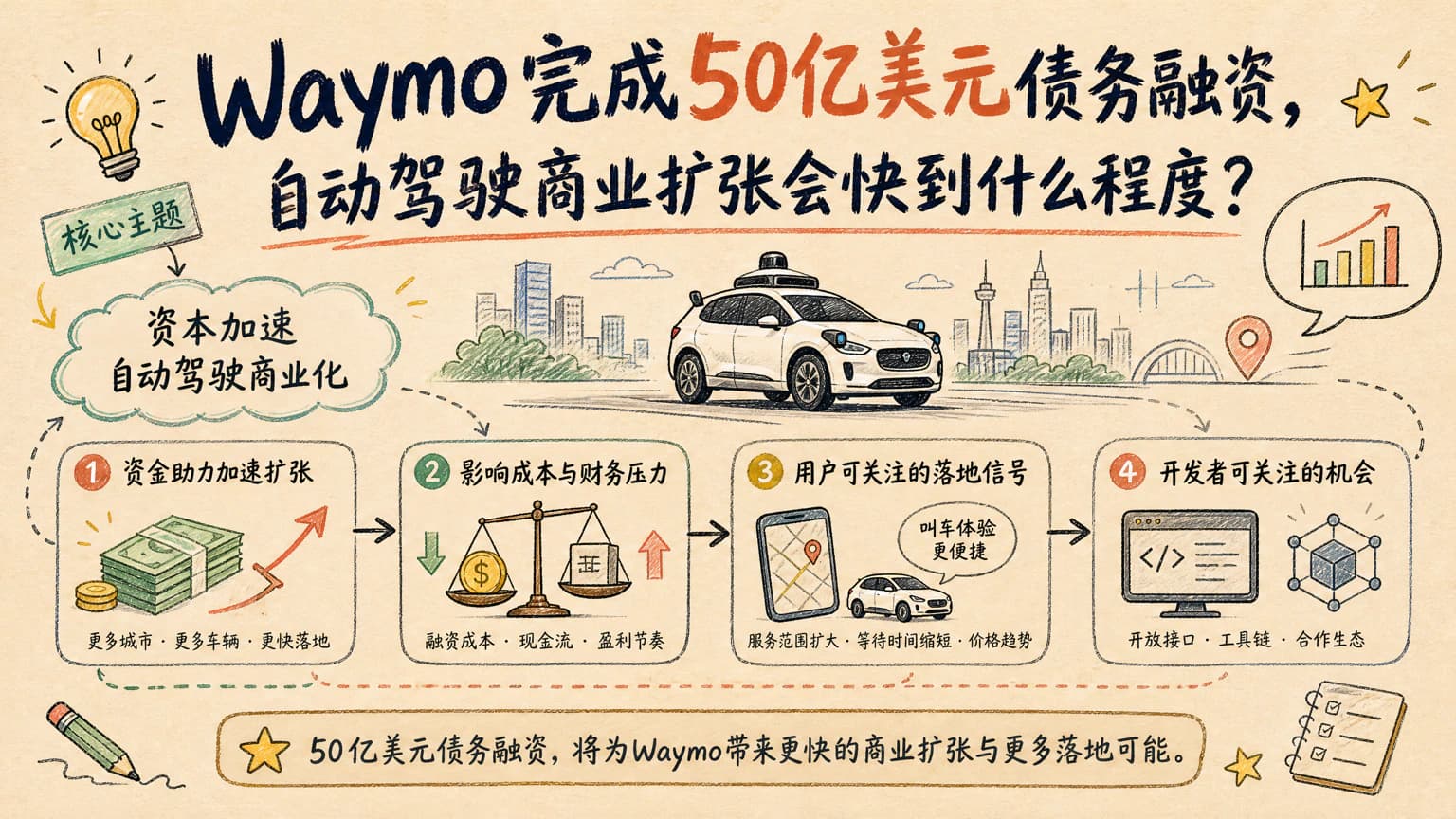 Waymo完成50亿美元债务融资，自动驾驶商业扩张会快到什么程度