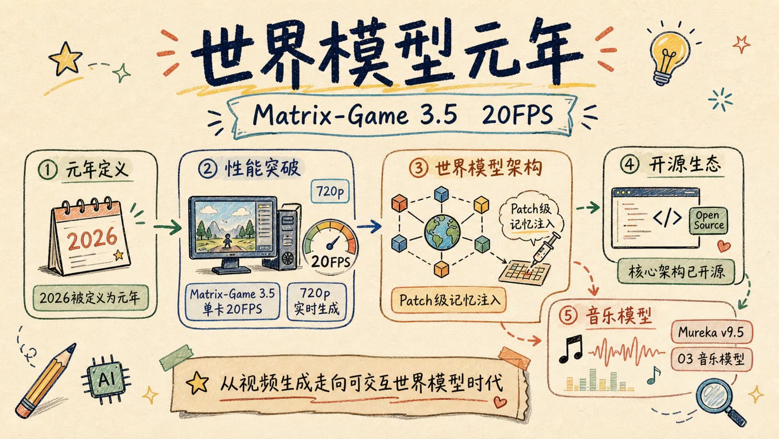 昆仑万维把2026叫作"世界模型元年",Matrix-Game 3.5单卡跑出20FPS