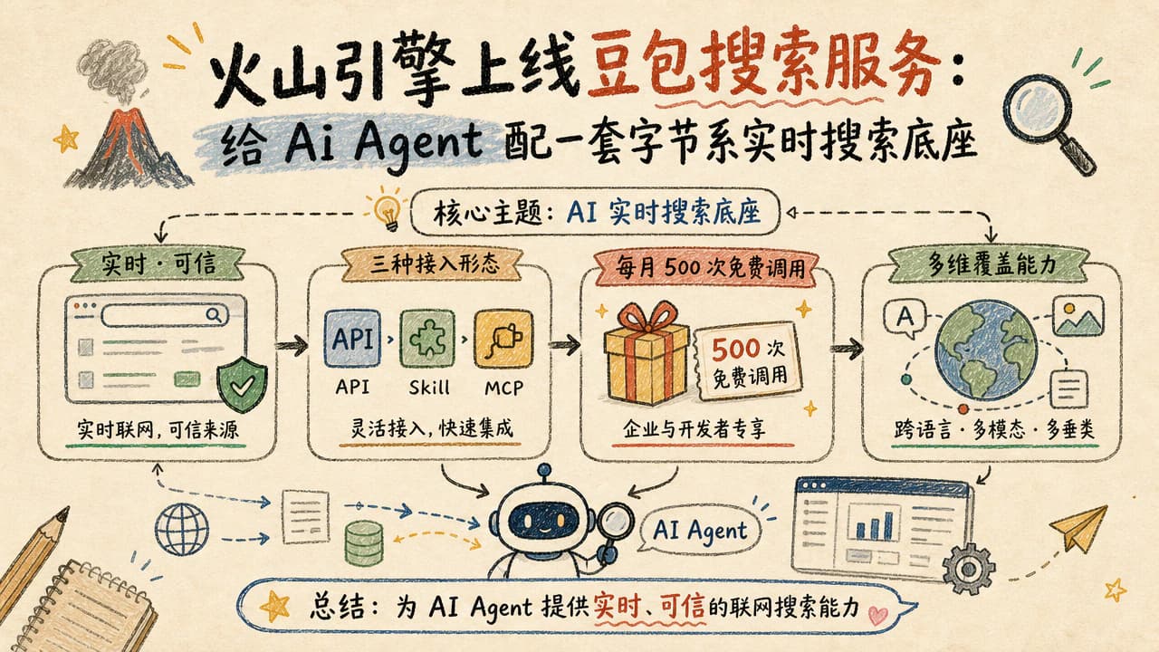 火山引擎上线豆包搜索服务:给 AI Agent 配一套字节系实时搜索底座