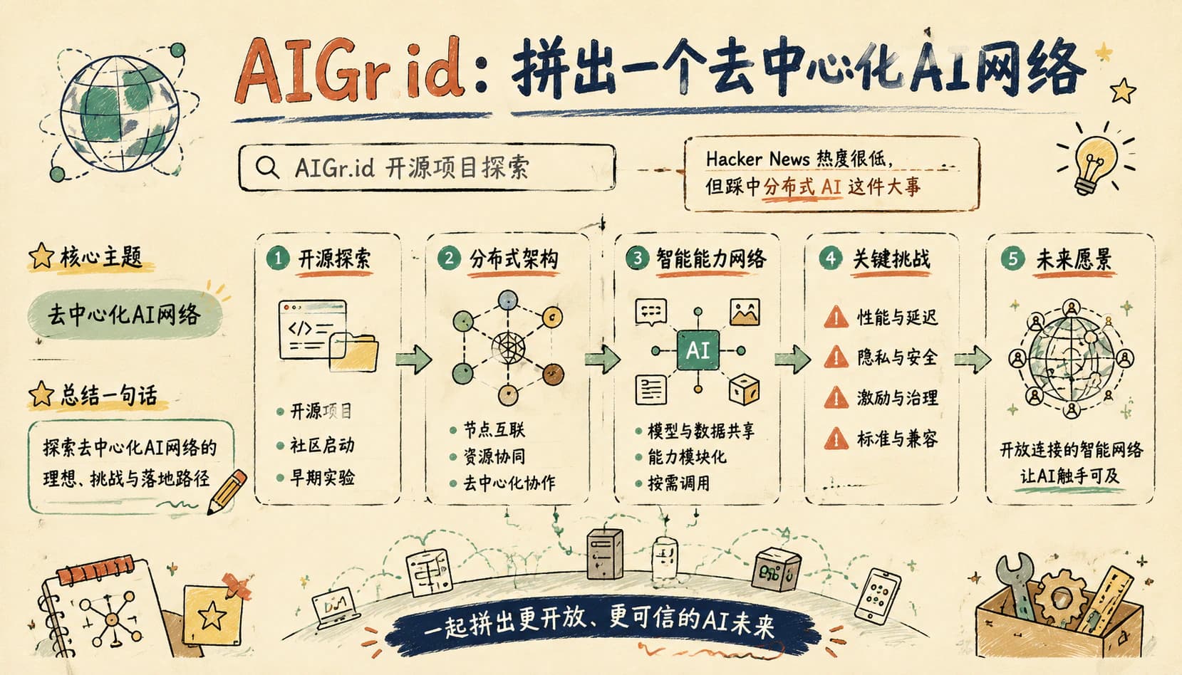 一个名为 AIGr.id 的开源项目,试图拼出一个去中心化 AI 网络