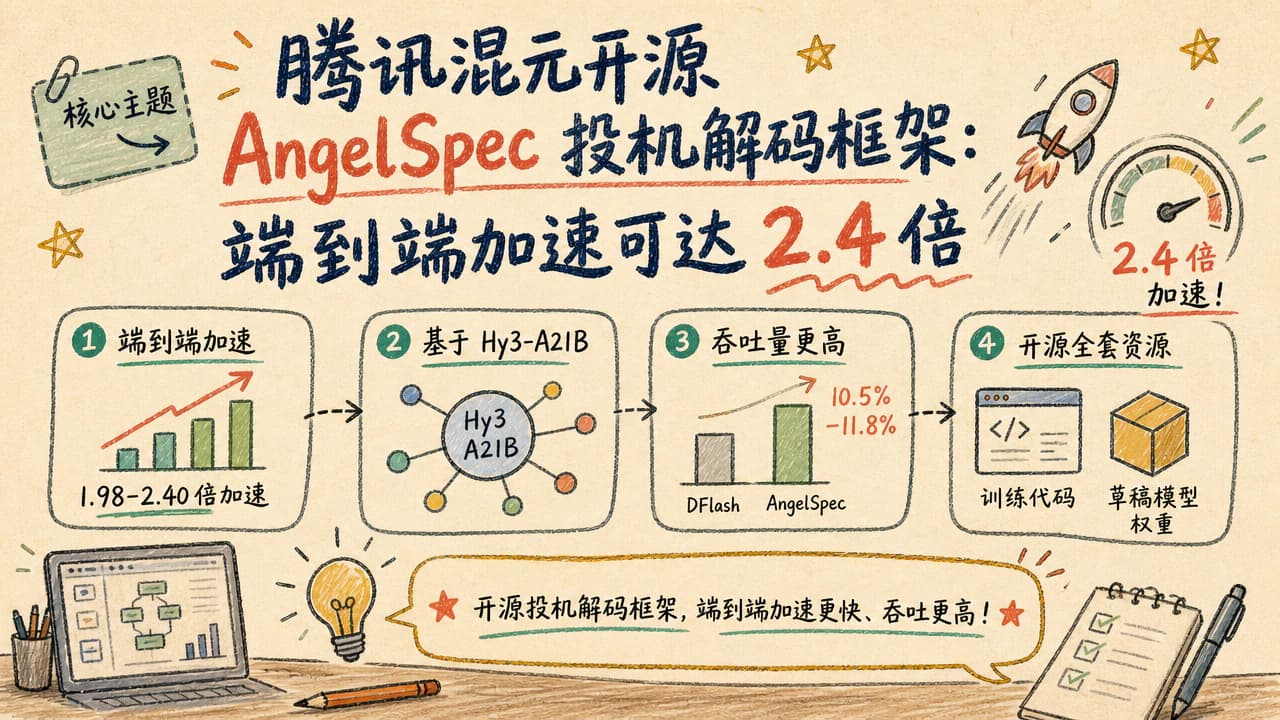 腾讯混元开源 AngelSpec 投机解码框架:端到端加速可达 2.4 倍