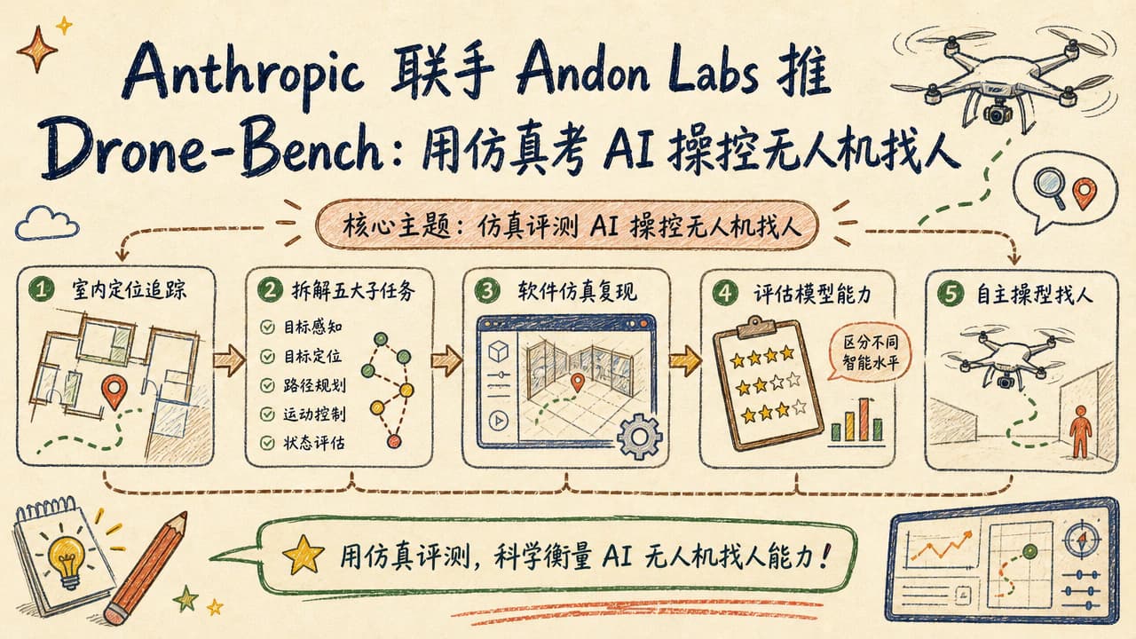 Anthropic 联手 Andon Labs 推 Drone-Bench:用仿真考 AI 操控无人机找人