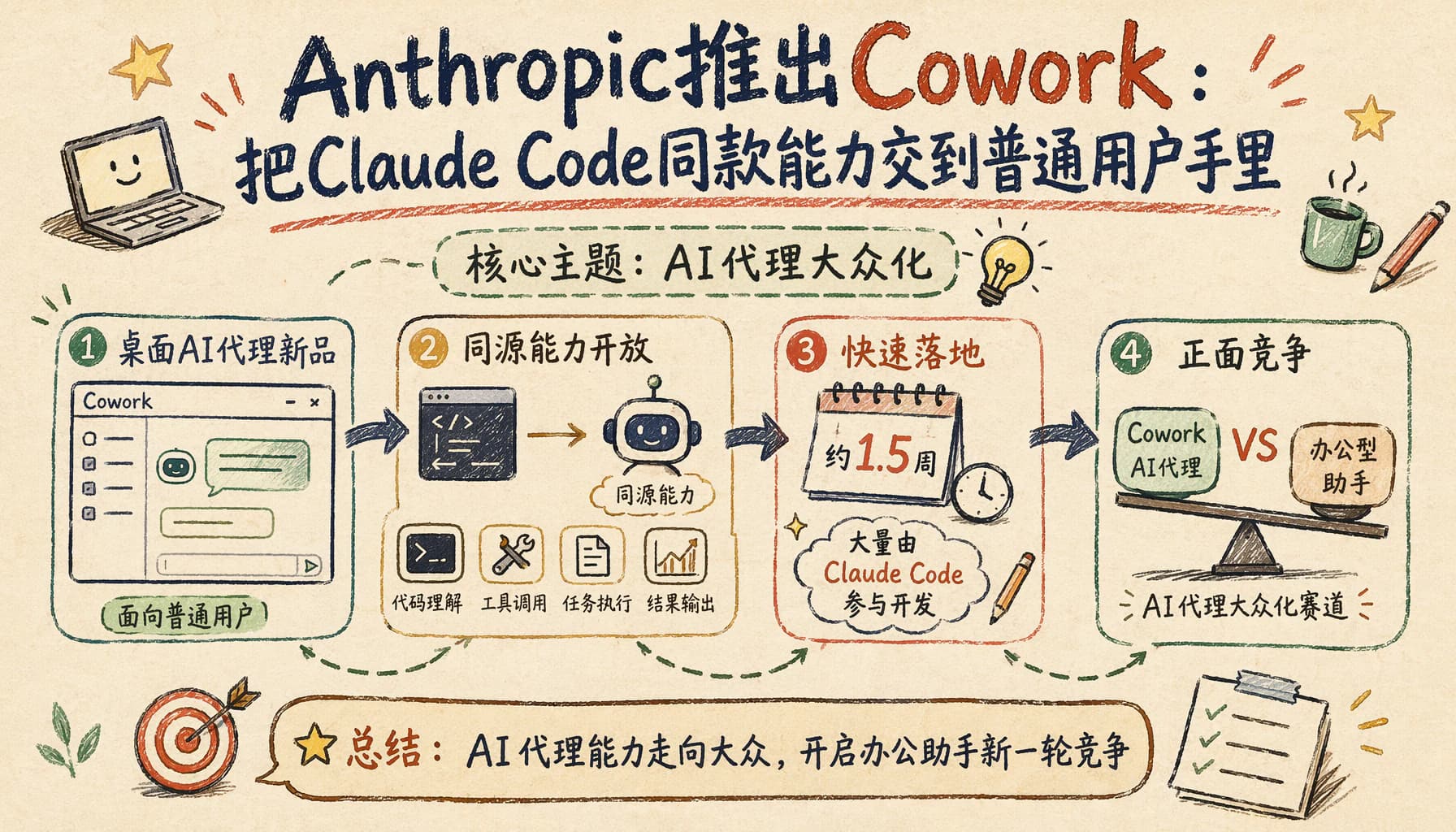 Anthropic推出Cowork:把Claude Code同款能力交到普通用户手里
