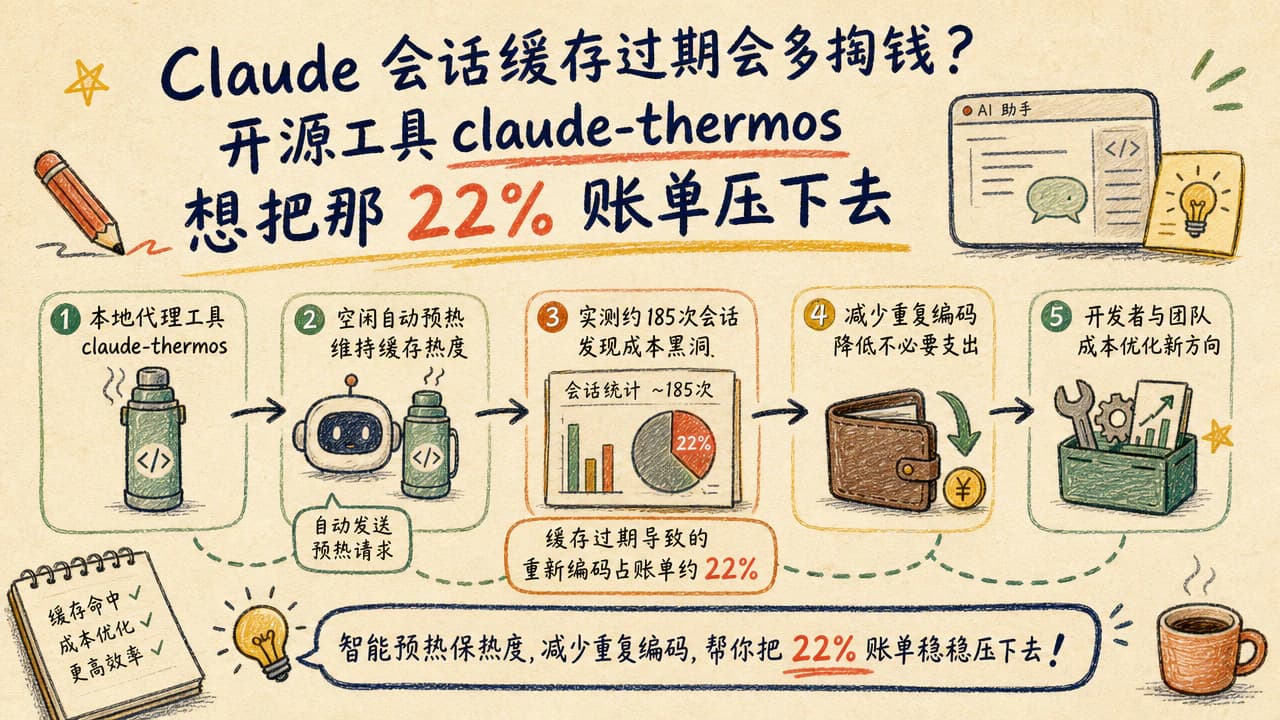Claude 会话缓存过期会多掏钱?开源工具 claude-thermos 想把那 22% 账单压下去
