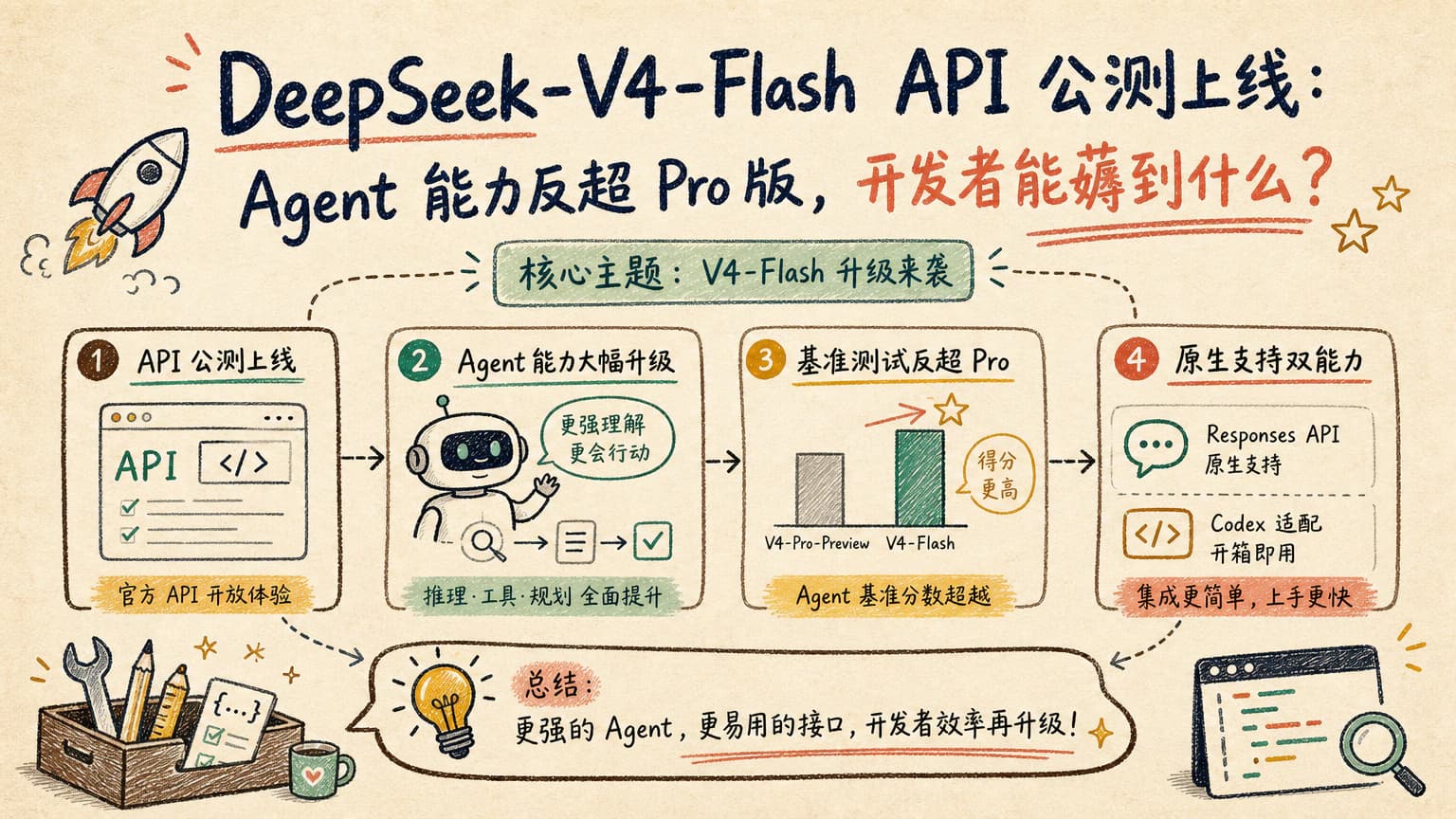 DeepSeek-V4-Flash API 公测上线:Agent 能力反超 Pro 版,开发者能薅到什么?