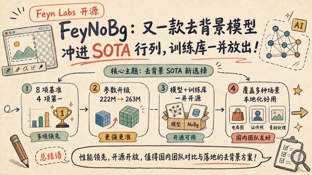 Feyn Labs 开源 FeyNoBg:又一款去背景模型冲进 SOTA 行列,训练库一并放出