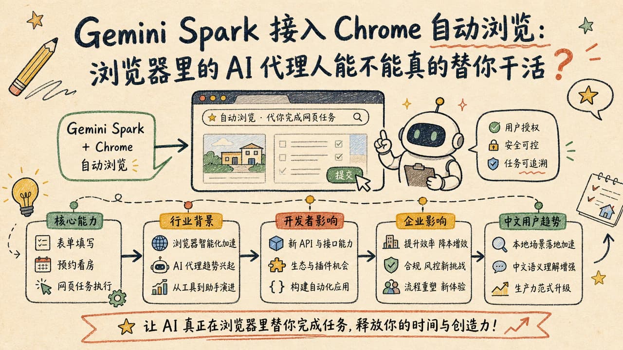 Gemini Spark 接入 Chrome 自动浏览:浏览器里的 AI 代理人能不能真的替你干活?