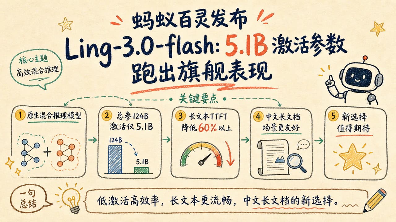 蚂蚁百灵发布 Ling-3.0-flash:5.1B 激活参数跑出旗舰表现