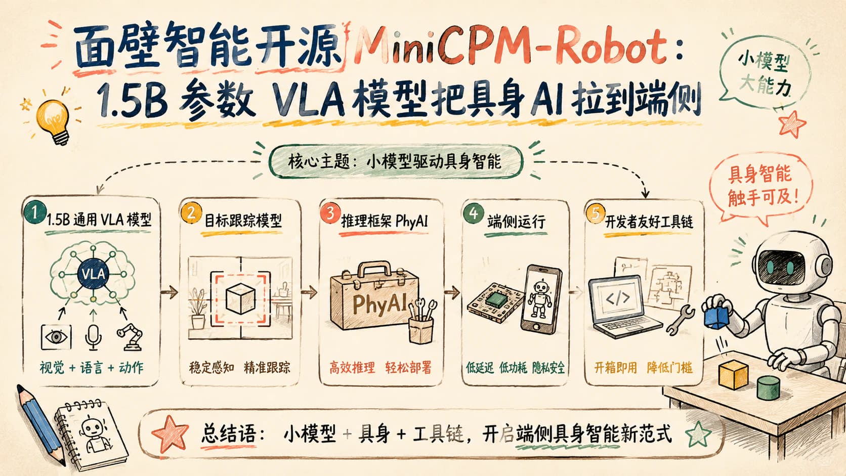 面壁智能开源 MiniCPM-Robot:1.5B 参数 VLA 模型把具身 AI 拉到端侧