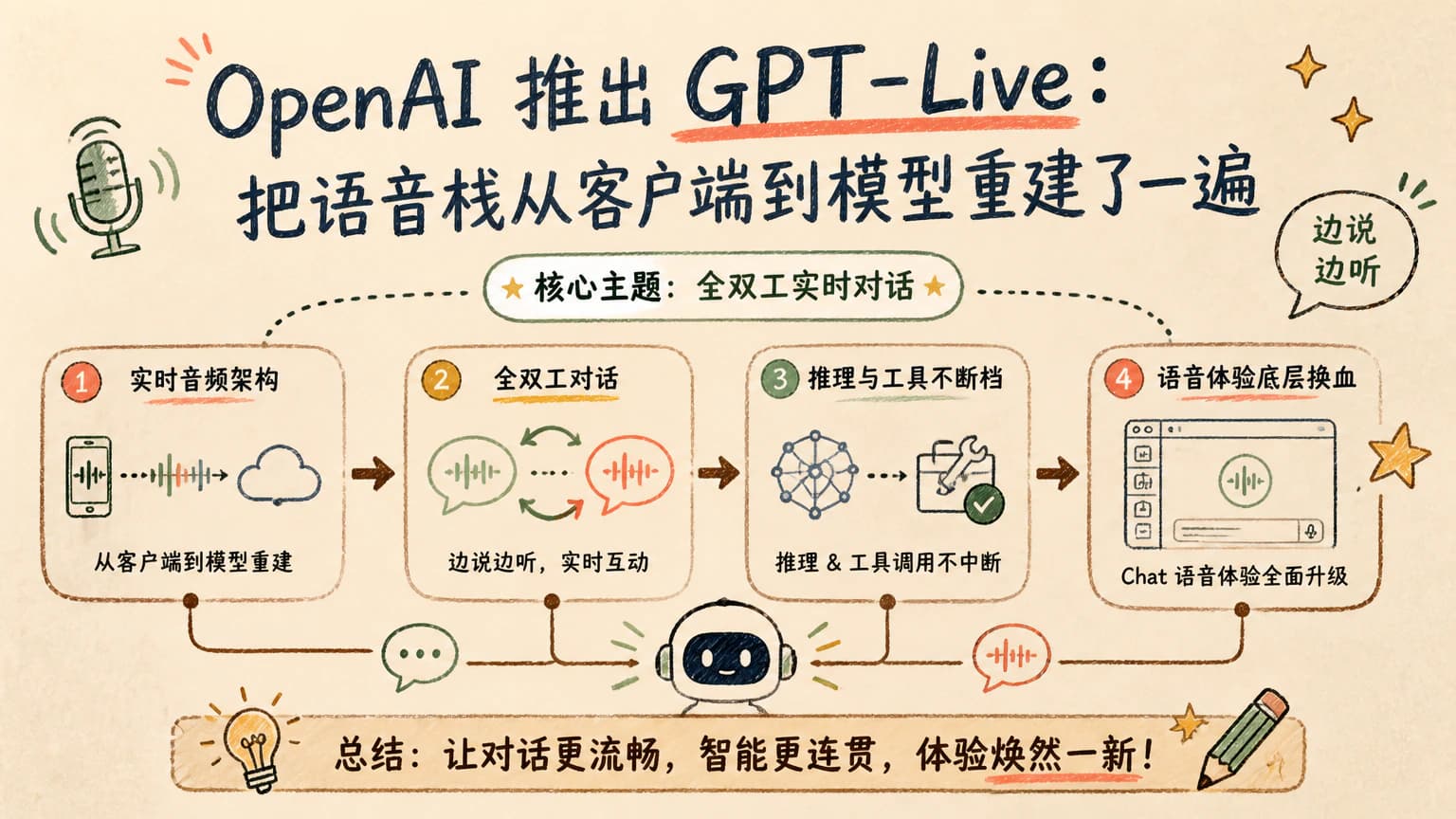 OpenAI 推出 GPT-Live:把语音栈从客户端到模型重建了一遍