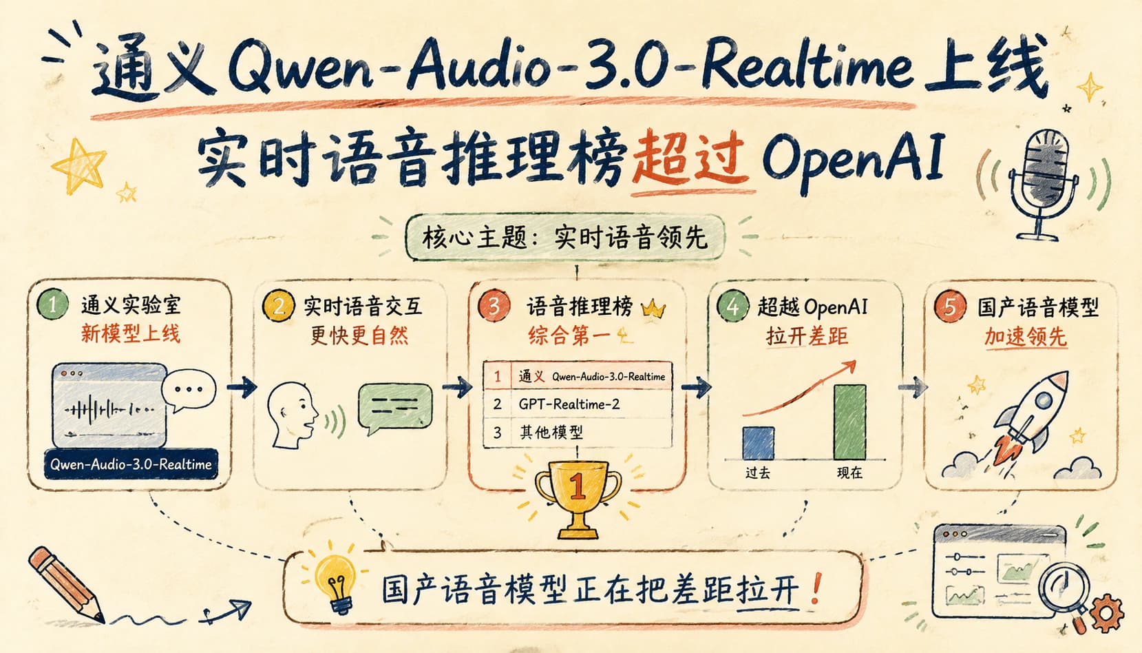 通义 Qwen-Audio-3.0-Realtime 上线,实时语音推理榜超过 OpenAI