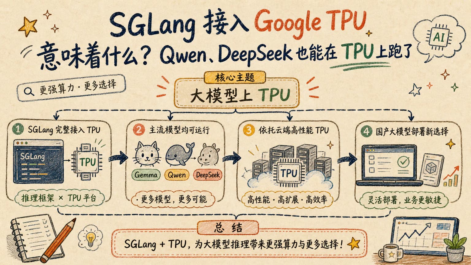 SGLang 接入 Google TPU 意味着什么?Qwen、DeepSeek 也能在 TPU 上跑了